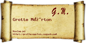 Grotte Márton névjegykártya