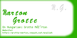 marton grotte business card